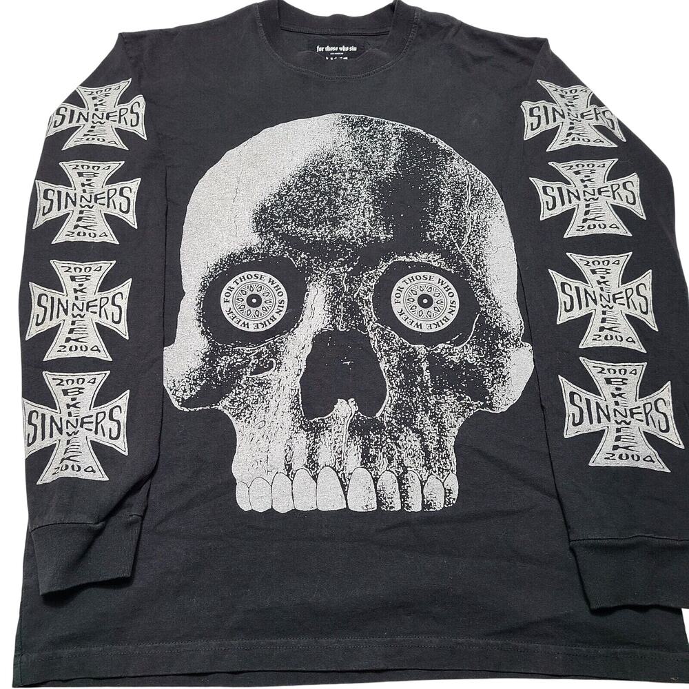 For Those Who Sin - Los Angeles Bike Week Skull FTWS Black Men’s Size Medium